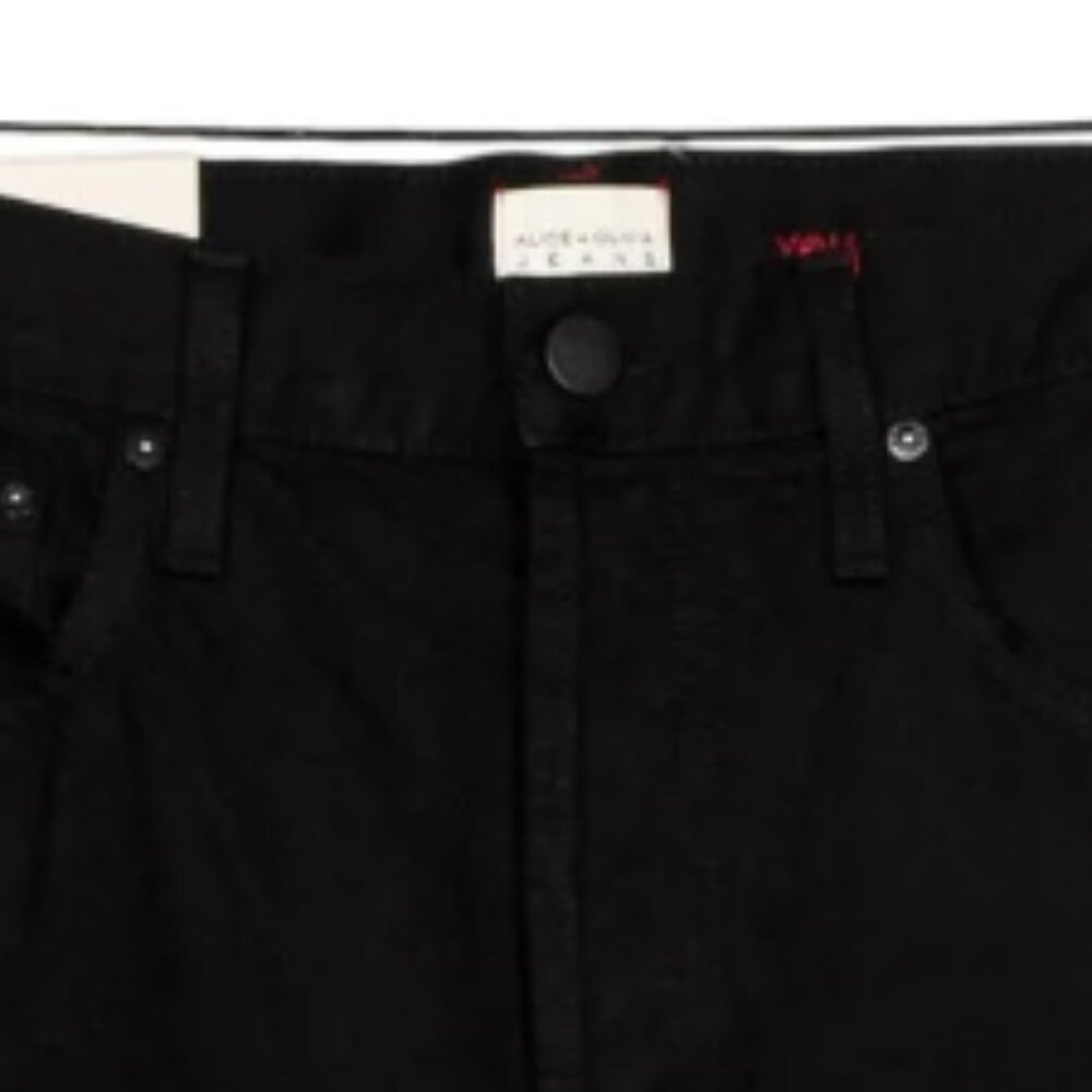 Alice + Olivia: DISTRESSED HIGH WAIST BLACK JEANS (size 29)